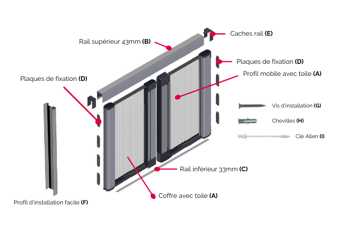 schema moustiquaire lat 1 vantail sur mesure